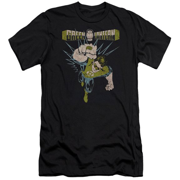 Green Lantern Powerful Premium Canvas Adult Slim Fit 30/1 T-Shirt Black