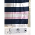thumbnail image 6 of Sheer Curtains 96 Inches Long 2 Panels Set for Living Room, Pink Navy Blue Striped Semi Sheer Curtains for Windows, Minimalist Abstract Lines Artwork Voile Window Treatments Rod Pocket Curtain, 6 of 7