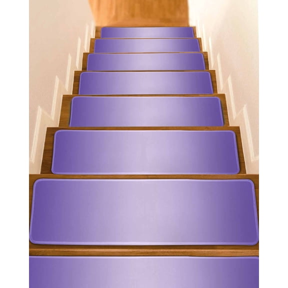 Stair Treads for Wooden Steps, Purple Ombre Peel and Stick Stair Treads with Reusable Adhesive, Modern Gradient Abstract Art Non Slip Indoor Stairs Runner Rugs Mats for Elders Dogs 8"x30" 7PCS