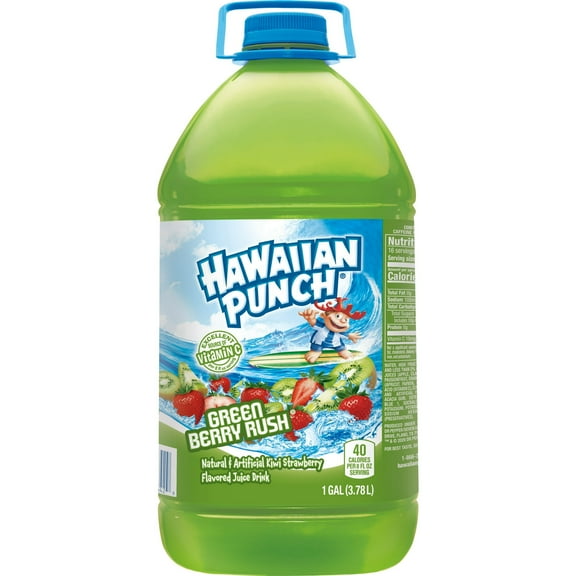 Hawaiian Punch Green Berry Rush, Juice Drink, 2 gal bottle