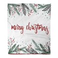 thumbnail image 1 of POGLIP Flannel Throw Blanket Text Holiday Merry Christmas Hand Lettering Modern White Winter Soft for Bed Sofa and Couch 58x80 Inches, 1 of 1