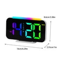 QiwagFerng RGB Digital Wall Clock TEMP Date Week Auto Dimmable Snooze