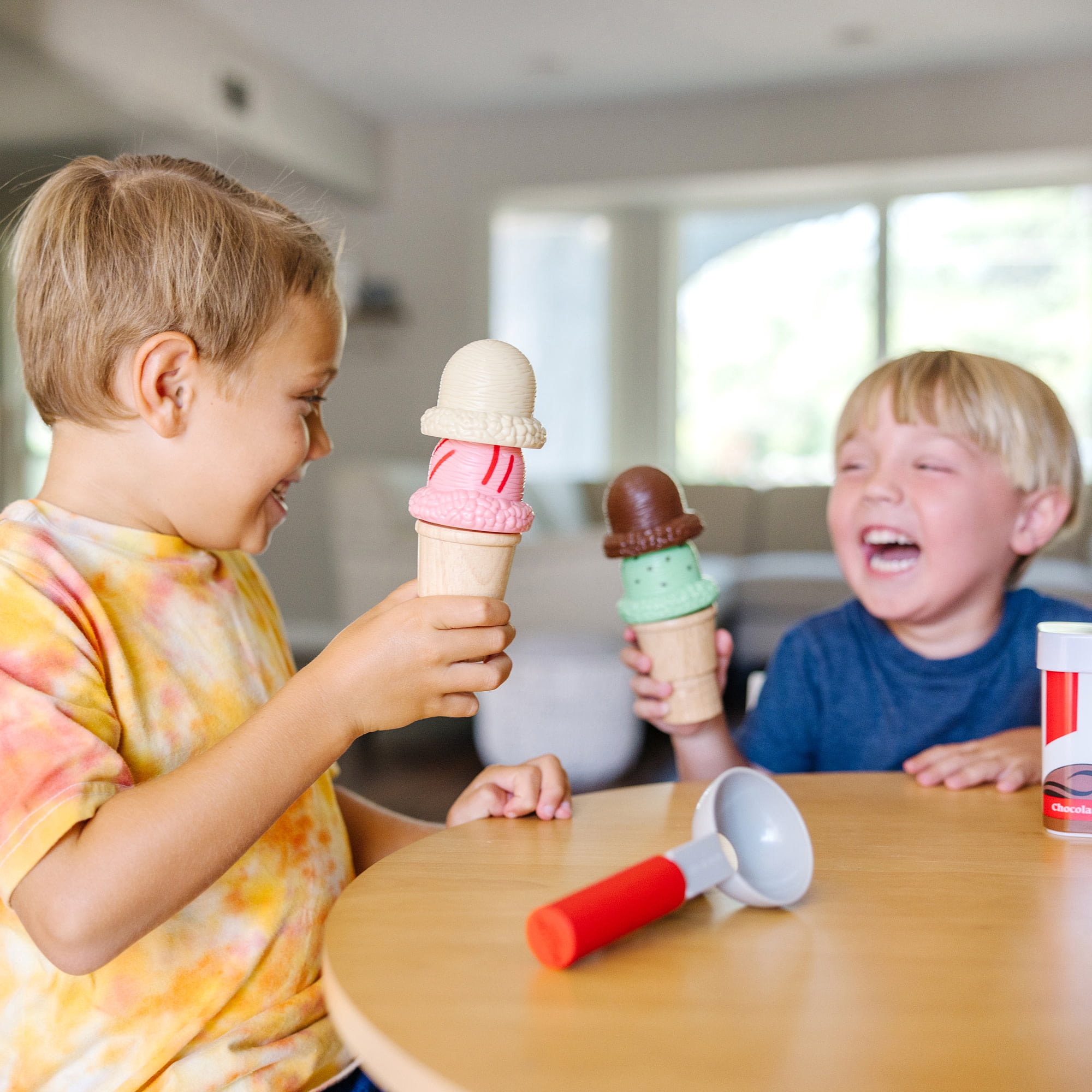 Melissa & Doug Scoop and Stack Ice Cream Cone Magnetic Play Set, Multicolor -FSC-Certified Materials