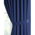thumbnail image 2 of DecoSource - 2 Wall-to-Wall Blackout Grommet Curtains Panels - 99 Inch Long with Tiebacks - Total Size 216 Inch Wide 108 Each Panel - Solid Thermal Insulated 108" x 99", Navy, 2 of 4