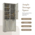 thumbnail image 5 of Euroco Bathroom Storage Cabinet with Doors and Drawers, Tilt-Out Laundry Hamper, Multiple Storage Space, Freestanding Style, Open Shelve, Adjustable Shelf, Oak, 5 of 9