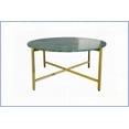 thumbnail image 2 of Green Marble Nesting Coffee Table with Golden Metal Frame - Easy-Clean, Durable for Living Room, Bedroom & Office, 2 of 5