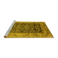 thumbnail image 2 of Ahgly Company Machine Washable Indoor Square Oriental Yellow Industrial Area Rugs, 7' Square, 2 of 4