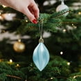 thumbnail image 4 of YIKA 12 Pack Plastic Christmas Tree Ornaments Metallic Electroplated Starfruit Shaped Hanging Baubles For Holiday Party Decor Christmas Decorations Christmas Decorations Indoor Light Blue, 4 of 6