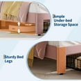 thumbnail image 2 of Cat Headboard Kids Twin Bed Frame with LED Lights, Storage Drawer, Sturdy Wood Slats, Upholstered Princess Platform, Easy Assembly, No Box Spring Needed, Twin with Drawer Pink + White, 2 of 7