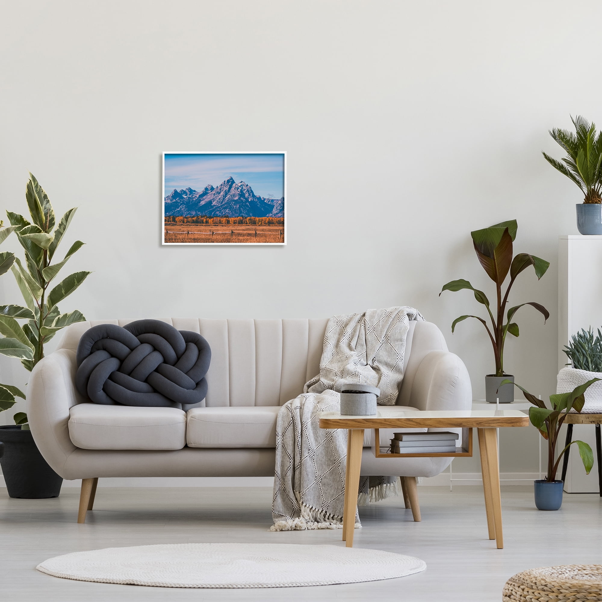 Stupell Industries Countryside & Mountain Peaks Landscape Photography White Framed Art Print Wall Art, 20 x 16