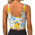 thumbnail image 4 of Goofa Ducks and Anchors Printed Sports Bras for Women, High Impact Running Bra Workout Crop Tank Tops Longline Sports Bra Push up-Medium, 4 of 9