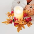 thumbnail image 5 of Fall Candle s Wreaths Fall Candle Holders Floral Arrangement Artificial Maple Leaf Candle Garland for Tabletop Cafe Living Room Decor Orange Yellow, 5 of 10