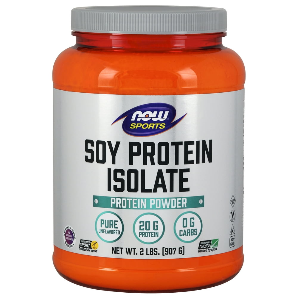 NOW Sports Nutrition, Soy Protein Isolate 20 G, 0 Carbs, Unflavored Powder, 2Pound Walmart