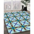 thumbnail image 3 of Ahgly Company Machine Washable Indoor Rectangle Transitional Aquamarine Green Area Rugs, 5' x 7', 3 of 7