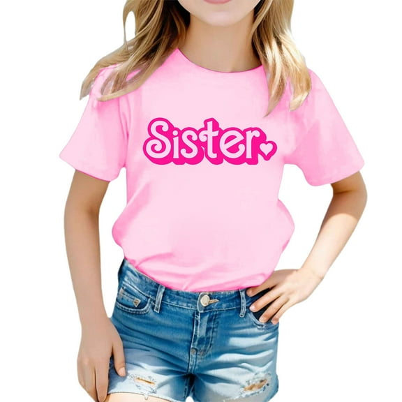 YUEHUA Girls Tops Size 12 Adorable Family Matching Birthday Shirts for Girls Cute Graphic Tees Party Outfits Toddler Toddler Girl Tees and Shirts, Size 12-13 Years