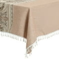 thumbnail image 4 of Unique Bargains Rustic Tablecloth Cotton Linen Waterproof Table Cover with Tassels, Garden Coffee 55"x79", 4 of 5