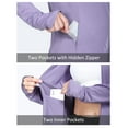 thumbnail image 5 of BALEAF Women's UPF 50+ Sun Shirts Long Sleeve Zip Pockets Lightweight Full Zip Outdoor Jackets Purple Size XL, 5 of 6