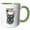 Green/White, variant on 3drose, Sweet Black French Bulldog in Cheetah Print for Mom on Mothers Day, 11oz Two-tone Black Mug
