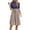 Blue, variant on ZZwxWA Women 2025 Summer Dress Short Sleeve Ribbed Teacher Church Modest Business Casual Work Outfits Midi Dress