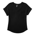 thumbnail image 5 of Delayuji Womens Knit Tops 2025 Spring Summer V Neck Shirts Casual Trendy Women's Blouses Basic Tee Black L Polyester Short Sleeve Shirts for Women, 5 of 5