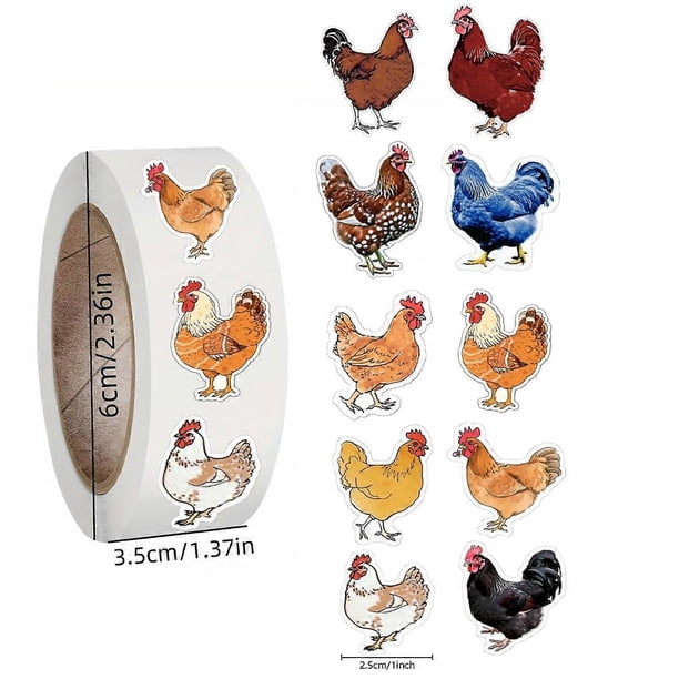 500 pcs cartoon animal roll stickers bee horse dog chicken frog unicorn notebook stickers waterproof self-adhesive paper with hedef hen