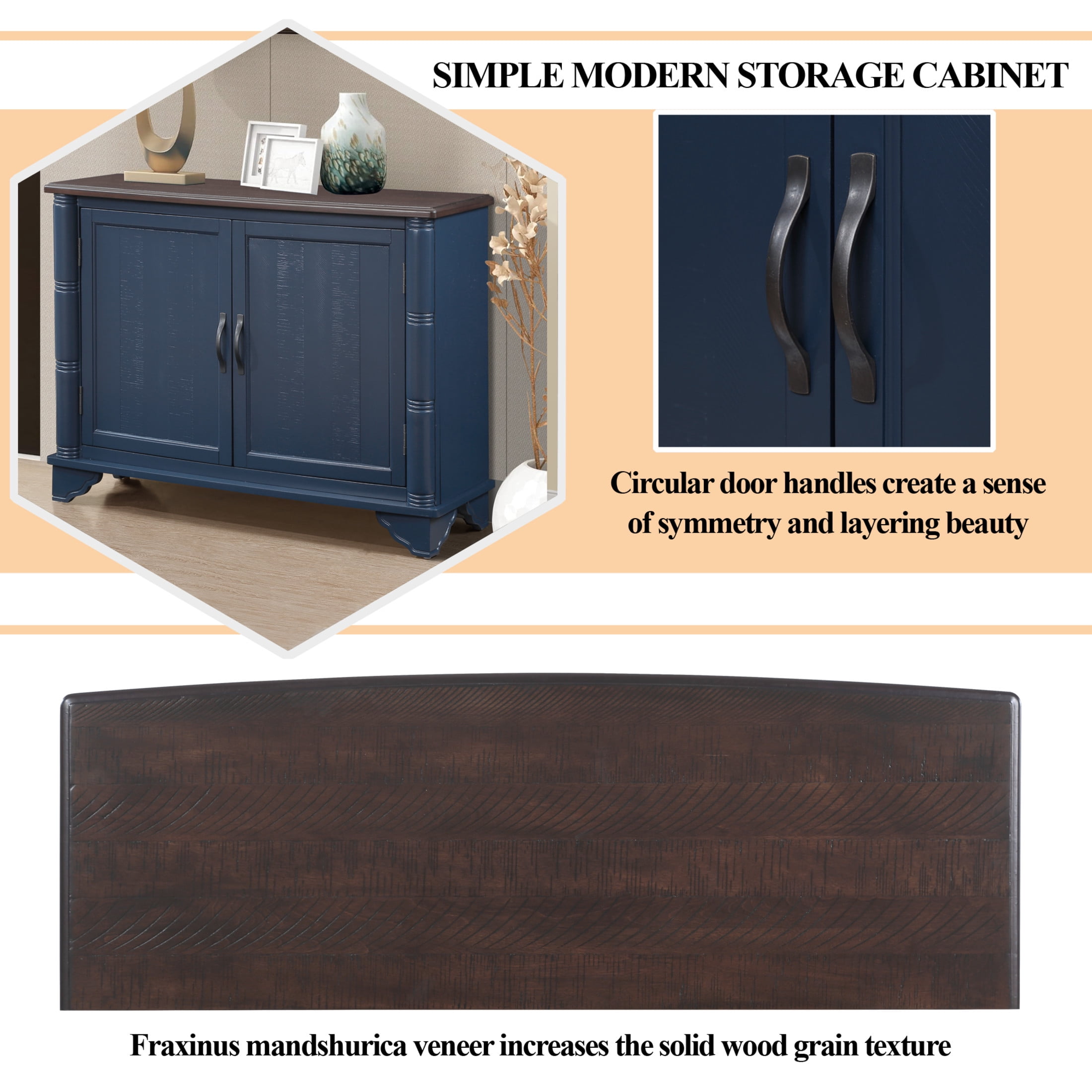 Noble House Jemima 40" Console Table, Pine Wood Frame with Storage Shelf for Hallway or Sofa Table, Navy Blue