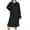 Black, variant on BangWanChi Long Sleeve Dress for Women Fall Women's Solid Color Textured Long Sleeved Round Neck Thick Dress