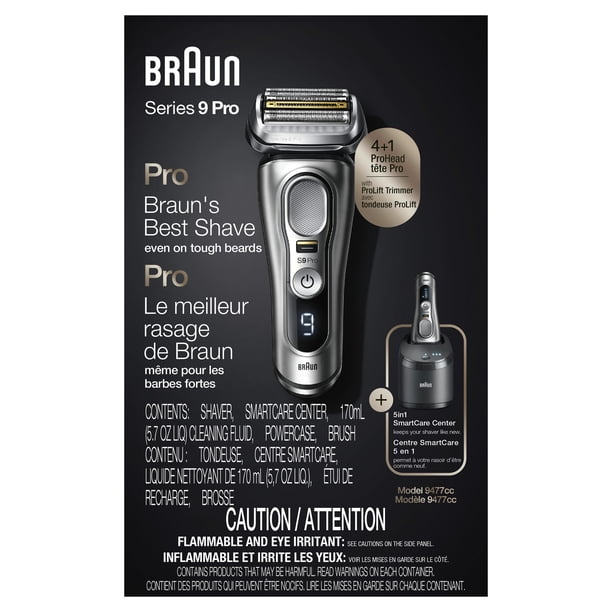 Braun Series 9 Pro 9477cc Men's Electric Razor, Rechargeable Wet