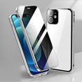 thumbnail image 1 of LAICAIW Screencloak for iPhone Case, 14 Pro Max, Emberless Screen Cloak for iPhone Case, Anti Peep Magnetic Adsorption Metal Bumper (Blue, for iPhone 13 Pro Max) (Color : Silver, Size : for iPhone 1, 1 of 7