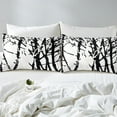 thumbnail image 4 of Tree Branch Bed Sheets Set Twin Abstract Ink Sheet Set Abstract Plant Art Work Botanical Sheets For Adults Men Japanese Modern Geometric Simple Black White Top Sheet, 4 of 6