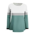 thumbnail image 3 of Aueoeo Oversized Tees Basic Tees Women'S Casual Striped Printed Round Neck Long Sleeve T-Shirt Loose Oversized Graphic Tees For Women, 3 of 4