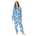 thumbnail image 2 of FORMRS Onesies Pajama for Adults Unisex Hoodie Winter Jumpsuit One Piece Sleepwear, Sizes S-2XL, Baseballs Pattern, 2 of 7