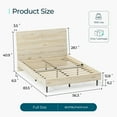 thumbnail image 2 of Linsy Home Full Bed Frame With Ergonomic Headboard & Storage Shelf, Wood Platform Bed Frame with Lights, Outlets & USB, Off-white, 2 of 7