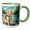 Green/White, variant on 3drose, Cute Funny Labrador Retriever Dog Hiking for Hikers and Campers, 15oz Two-tone Green Mug
