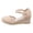Beige, variant on Rokment Women's Linen Espadrilles Wedges Dress Sandals Beach Summer Breathable Retro Closed Toe Platform High Heels Ankle Strap Dressy Sandals for Boho Bride Wedding Beige Size 6