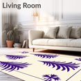 thumbnail image 2 of ODIKA 6'x9' Machine Washable Non-Slip Area Rug, Rustic Charm Christmas Tree Trio with Nordic Inspired Motifs High Traffic Rug, Purple, 627393, 2 of 7