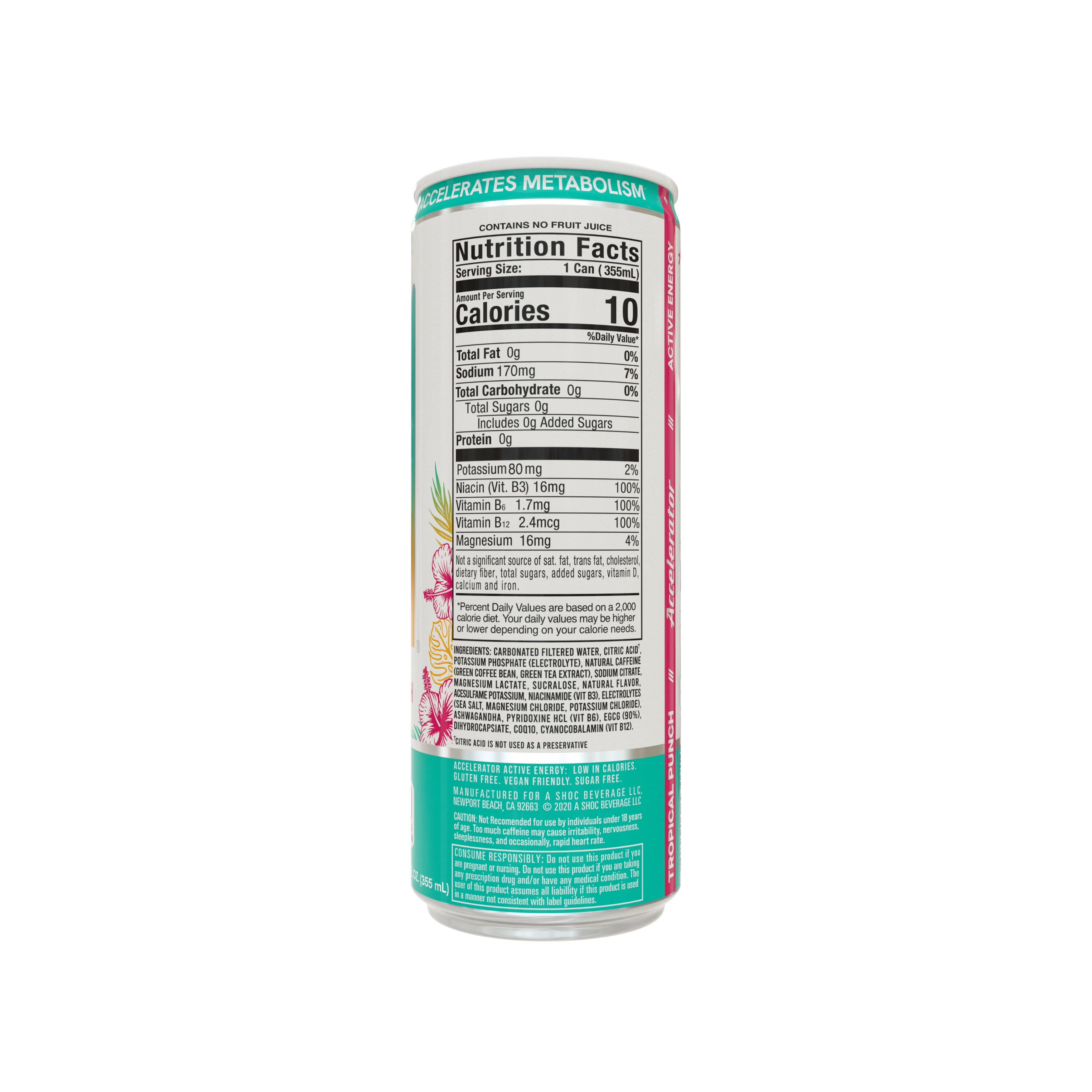 Accelerator Tropical Punch Energy Drink, 12 fl oz can