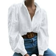 thumbnail image 5 of Button Down Shirts for Women Casual Long Sleeve Womens Cute Tops Shirt A Lapel Top, 5 of 9