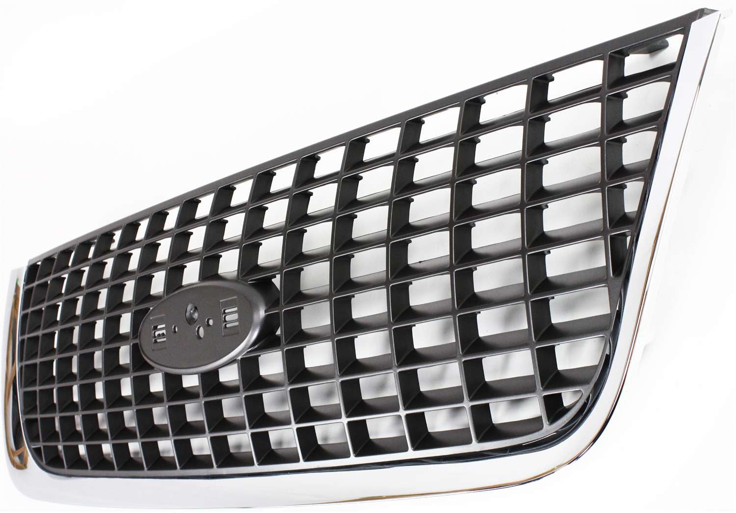 Grille Assembly Compatible With 2003-2006 Ford Expedition Chrome Shell with Painted Gray Insert