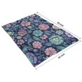 thumbnail image 4 of Pioneer Flower Floral Print Pattern Blanket,Comfortable Soft Lamb Wool Throw Blanket,All Season,Warm Lightweight Blankets for Sofa Bed Couch Living Room Chair,40"x50", 4 of 4