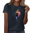 thumbnail image 2 of ClodeEU Womens Graphic Printed Tees , Casual Classic, Fashion Everyday Wear Soft Breathable T Shirts Black,Womens Plus XXL, 2 of 4