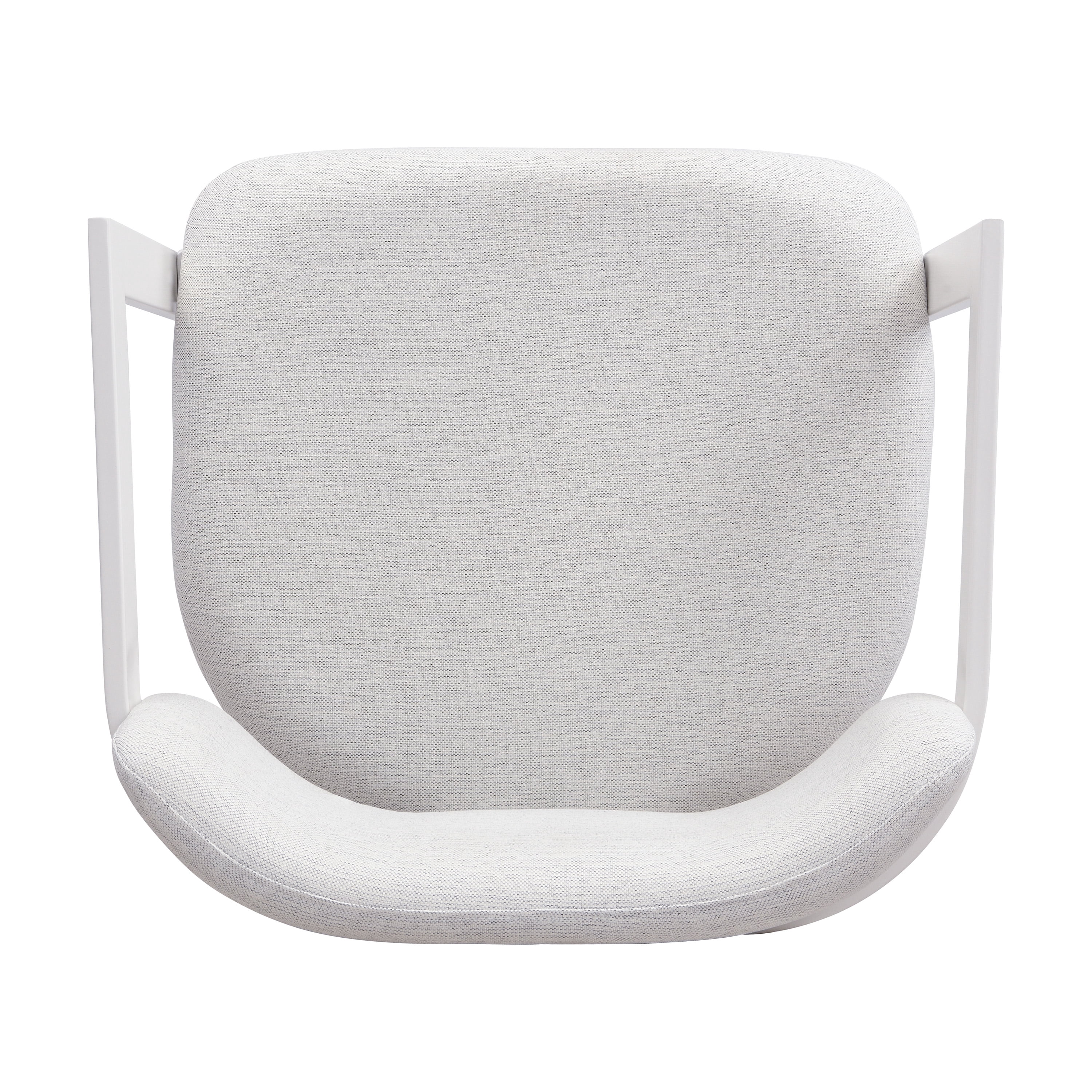 Dining Chairs Set of 2, Upholstered Armchairs, Fabric Dining Chairs with Beige Seat and White Metal Frame for Kitchen Dining Room Small Space, 265 lbs Capacity