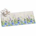 Blue Hydrangea Flower Green Leaves Rectangle Rug 2'x6' Retro Linen ...