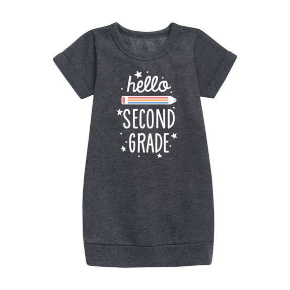 Instant Message - Hello Second Grade - Toddler & Youth Girls Fleece Dress