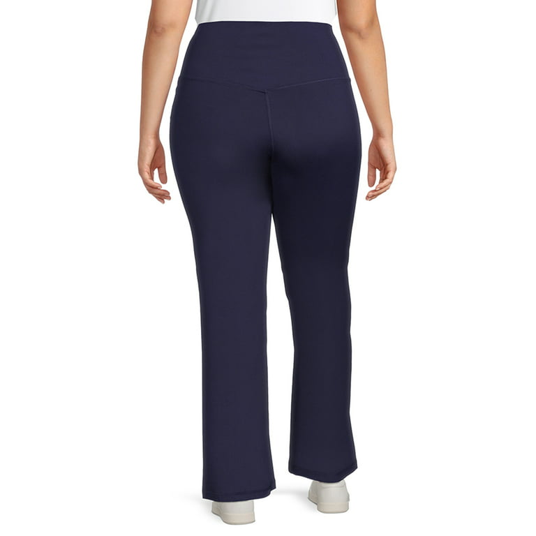 Zenana Plus Size Yoga Pants Womens Fold Over Waist Flare Cozy Burgundy 1X  2X 3X