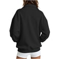 thumbnail image 5 of Axiiglly Hoodies for Women, Full Zip Up Lapel Long Sleeve Jacket with Pockets, Solid Black Athletic Sweatshirts S-2XL, 2XL, 5 of 7