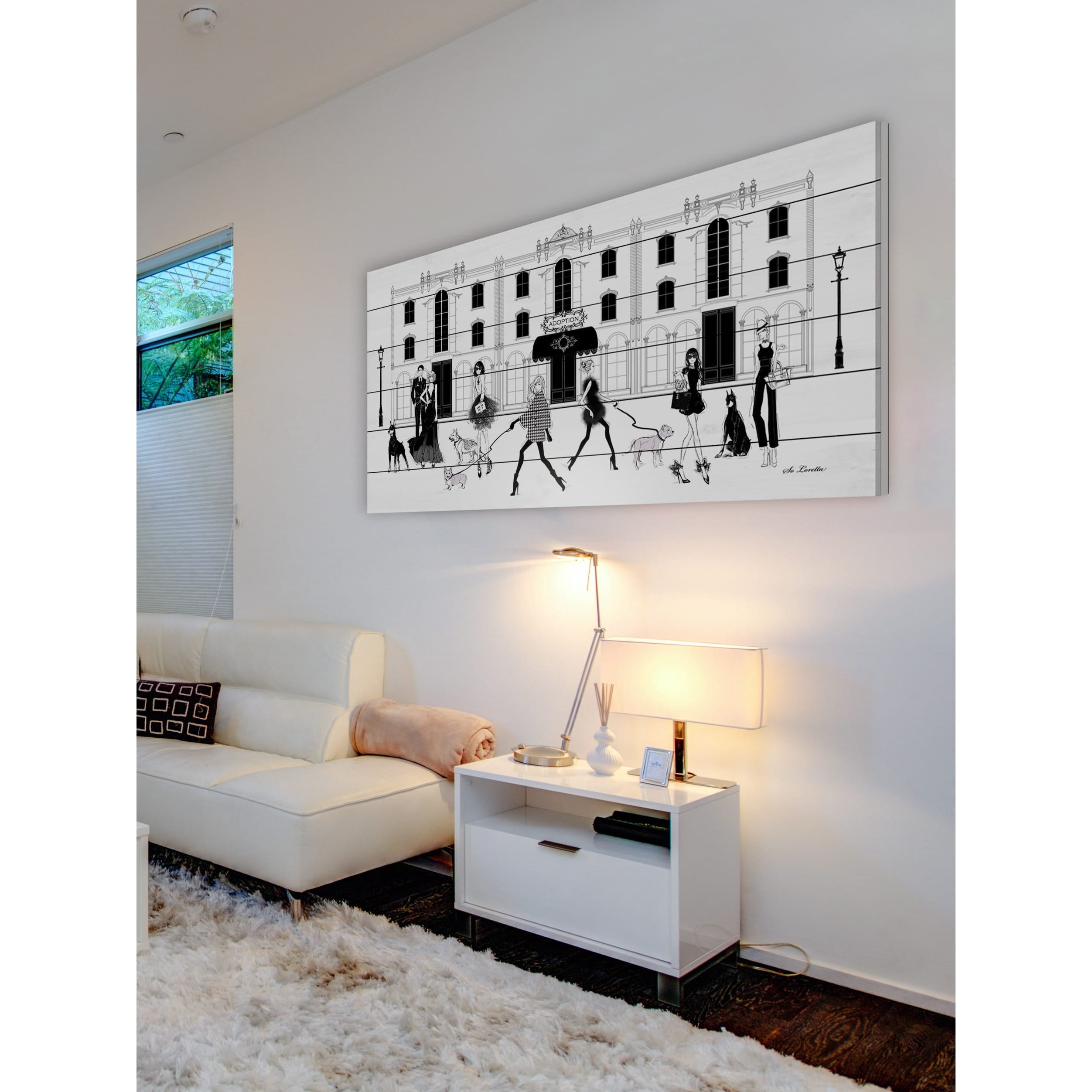 Marmont Hill "Dog Hotel" by Loretta So Painting Print on White Wood