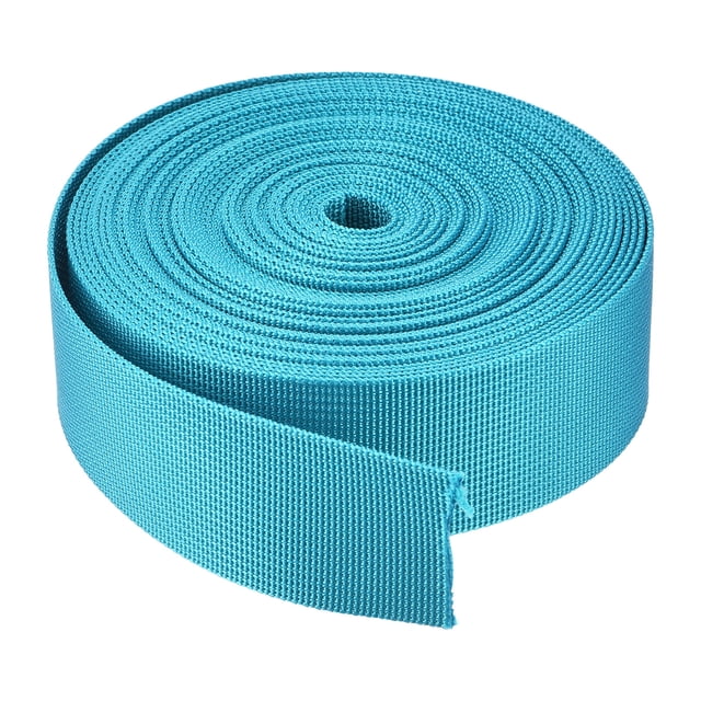 Unique Bargains Flat Nylon Webbing Strap 1.5 Inch 10 Yards Light Blue for Backpack, Luggage-rack