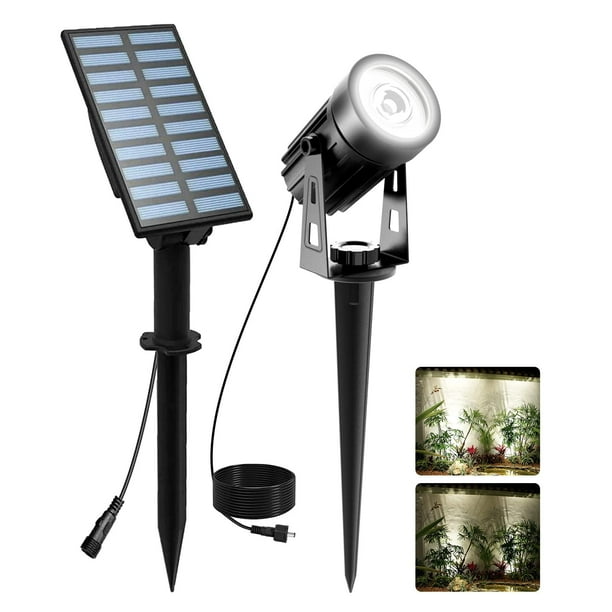 Focos solares de jardín T-SUNUS IP65, cable impermeable de 3 m