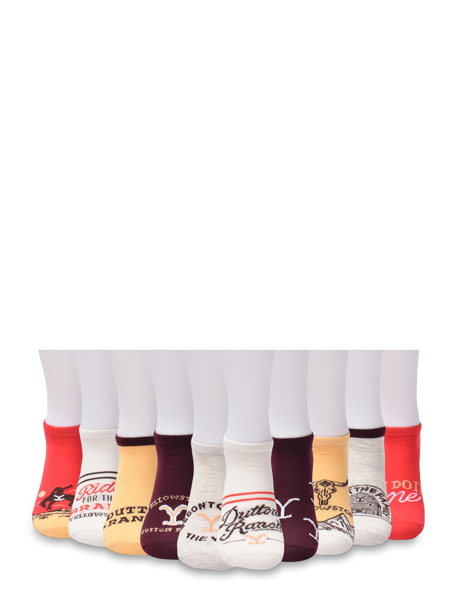 Yellowstone Womens Graphic Super No Show Socks, 10-Pack, Sizes 4-10 - image 4 of 5